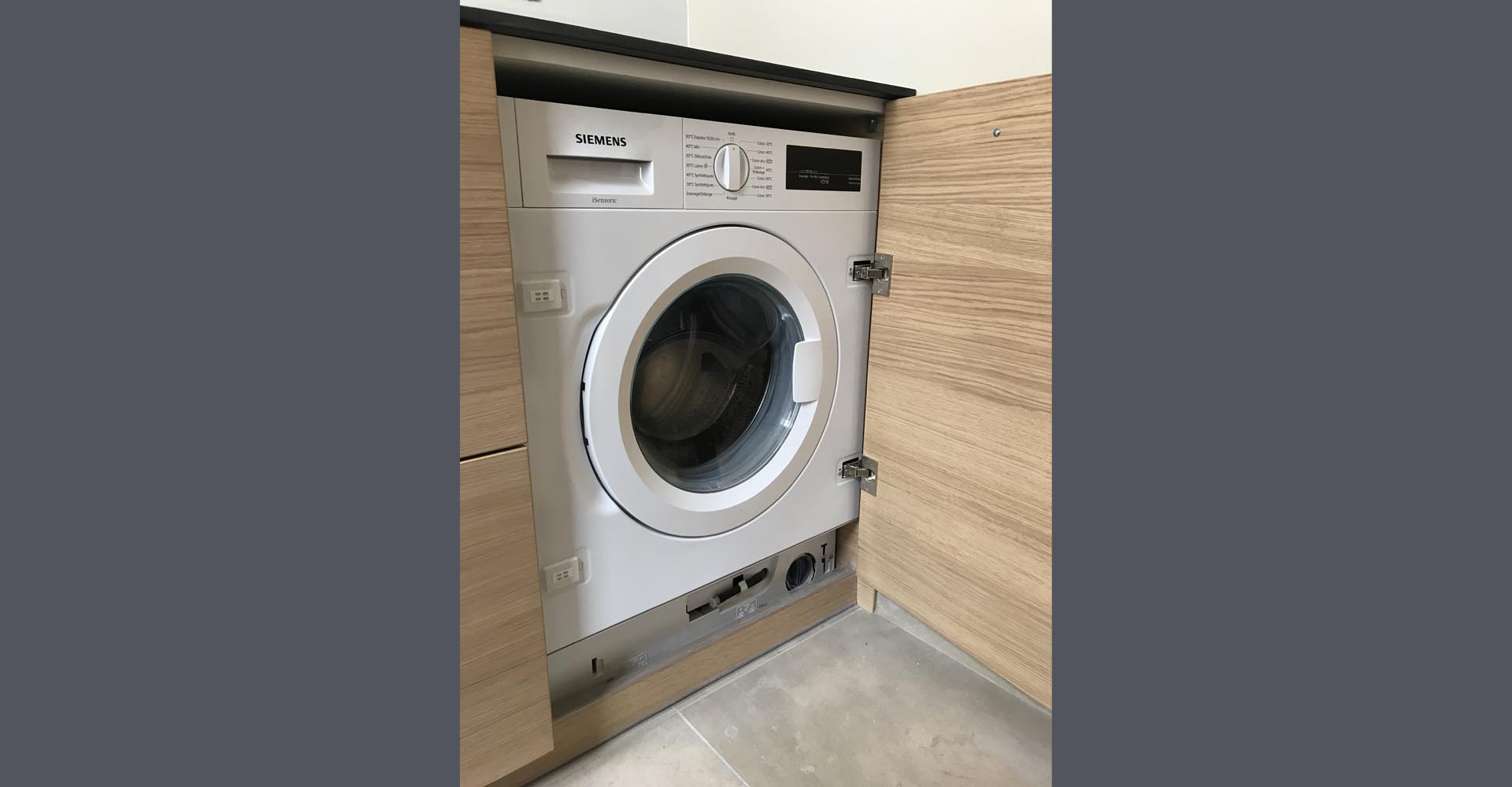 Rénovation complète : lave linge encastré